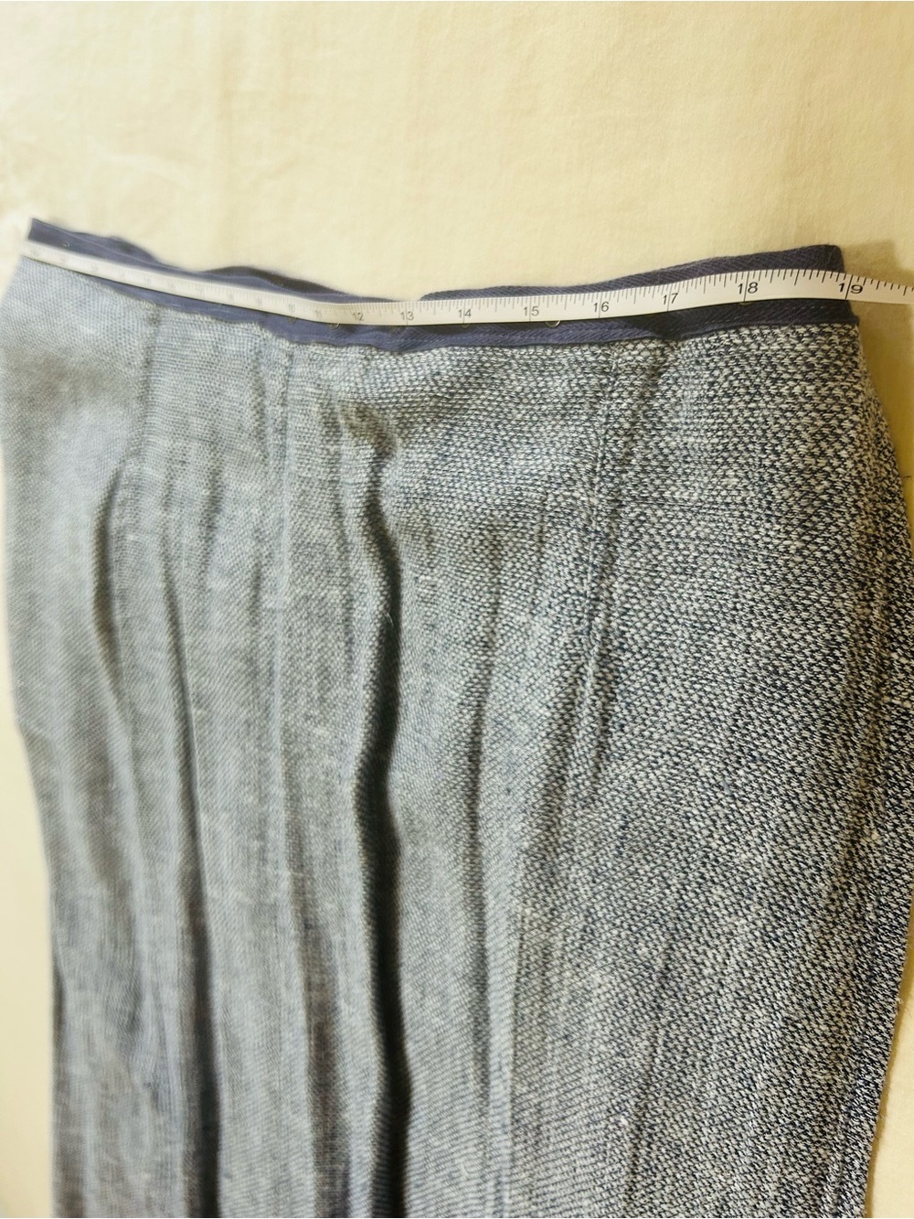 Vintage 70s 80s Reversible Blue Tweed Adjustable Snap Wrap Midi Skirt M L - Picture 8 of 11